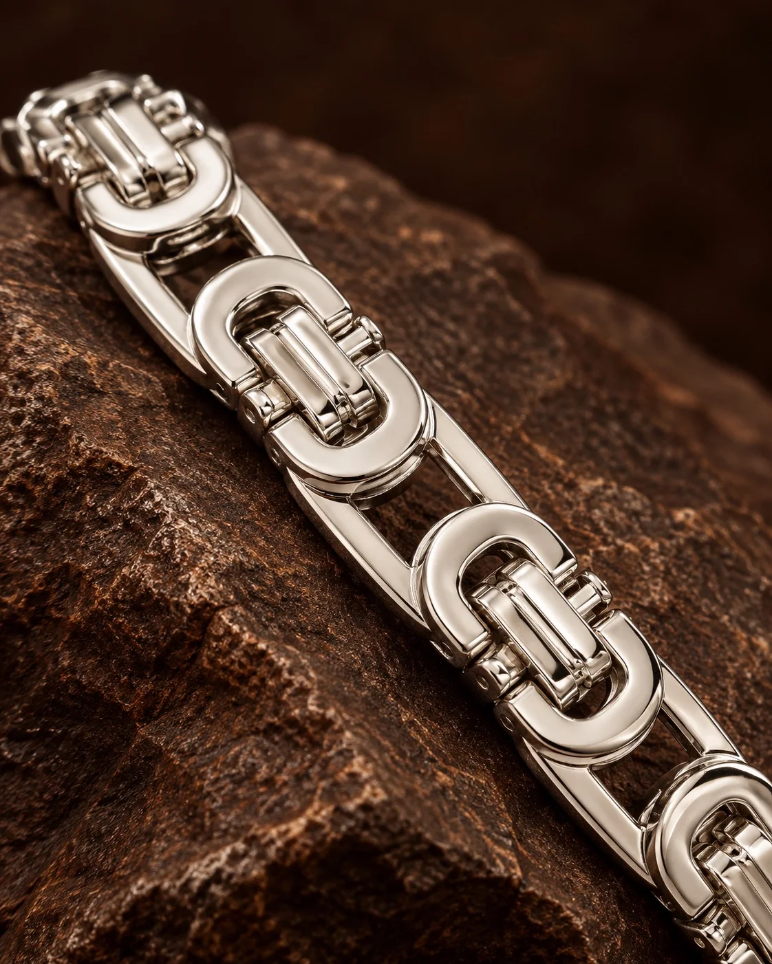 Gümüş Renkli Çift Çubuklu Açık Bağlantı Bileklik görseli 2